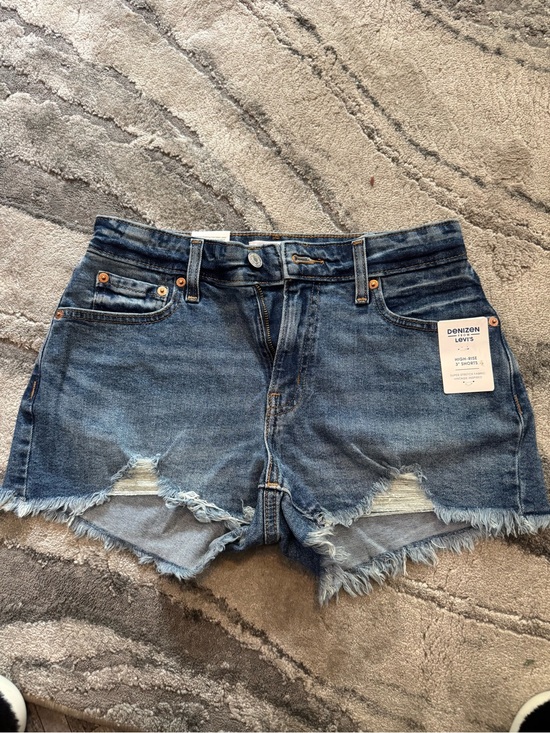 Levi's Pants - Levi's Medium Blue Frayed Hem Denim Shorts